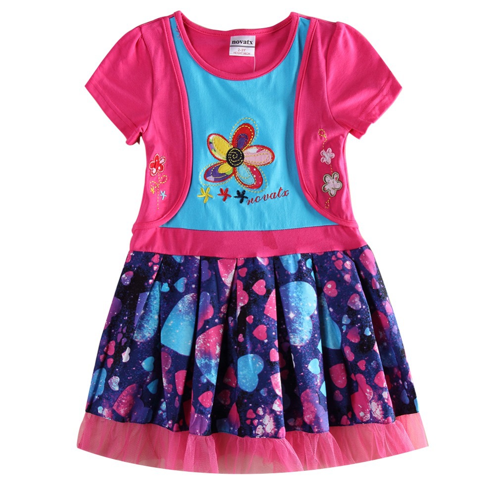 Girl summer cotton princess dress children embroidery flowers clothing dress for girls tutu party dress for girls H6163