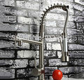 Hot and Cold Water Spring Pull Out Kitchen Faucet Polished Nickel Finish Spray Kitchen Mixer Tap