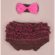 2015 Toddler Newborn Baby Shorts Girl Bloomer Set Girls Baby Clothing Baby Outfit Ruffled Bloomer And Headband Sets Baby Clothes