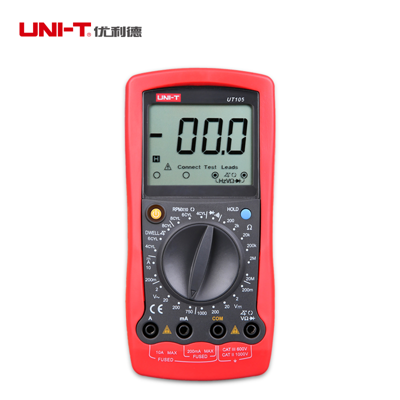 UNI-T UT105 Handheld Automotive Multi-Purpose Meters DC Ammeter AC & DC Voltmeter Resistance Multimeters