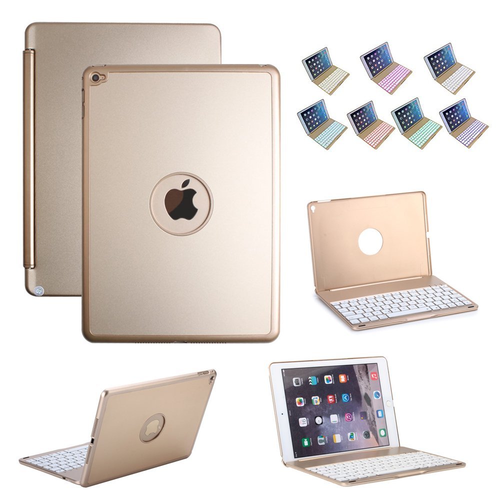 Luxury Bluetooth Keyboard Case For iPad Air 2, Wireless Keyboard For