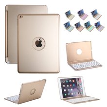 Luxury Bluetooth Keyboard Case For iPad Air 2 Wireless Keyboard For ipad 6 LED Backlight Backlit