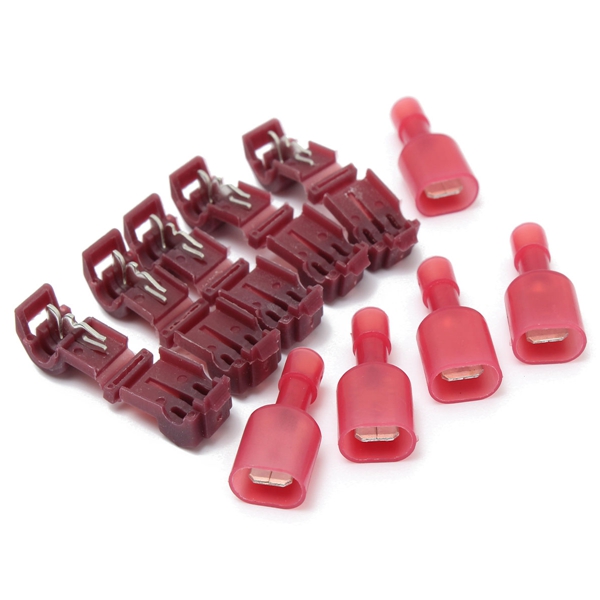 Brand New 10PCS Red Quick Splice Wire Terminals Male Spade Connectors 0 5 1 5mm 22
