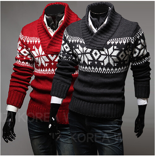 2015 новинка мужчины свободного покроя о пуловер рождественский олень свитера красный и синий человек вязаный свитер мужской одежды C0844