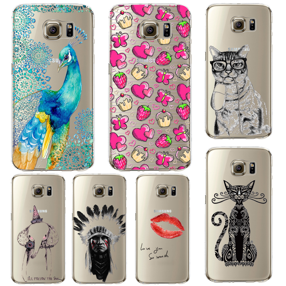 Phone Cover For Samsung Galaxy S4 S5 S6 S6Edge S6EdgePlus Note 4 Note 5 Soft TPU Colorful Clear Phone Case for Samsung Phone Bag
