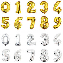 1PCS 16inch Gold Silver Number Foil Balloons Kids Party Decoration Happy Birthday Wedding Balon Globos Number Children’s gifts