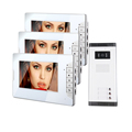 FREE SHIPPING 7 Video Intercom Apartment Door Phone System 3 Monitor 1 Doorbell Camera For 3