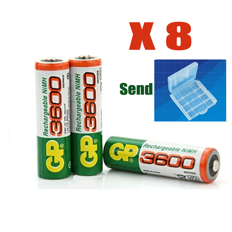 8 X NEW GP super No 5 Rechargeable battery power bank 3600 MAh AA battery No