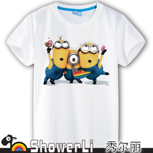 Cotton short sleeve children t shirts cute cartoon t shirt Despicable me game boys girls t