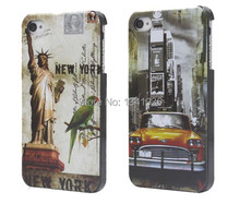 For iPhone 4S case Classic Car Newyork Pattern style PC material hard Back Case Cover For iphone4 4g Mobile Phone case SJK0337