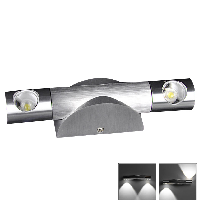 Pathway Up Down Lamp Black Based 6W Day/Warm White LED Hall Sconce Mirror Spot Wall Light