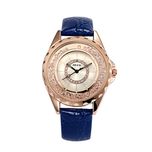 2014 la venta envío gratuito Kezzi cuero marca correa relojes mujeres del diamante del reloj para mujer relojes de pulsera / relojes regalo del diseñador cuarzo