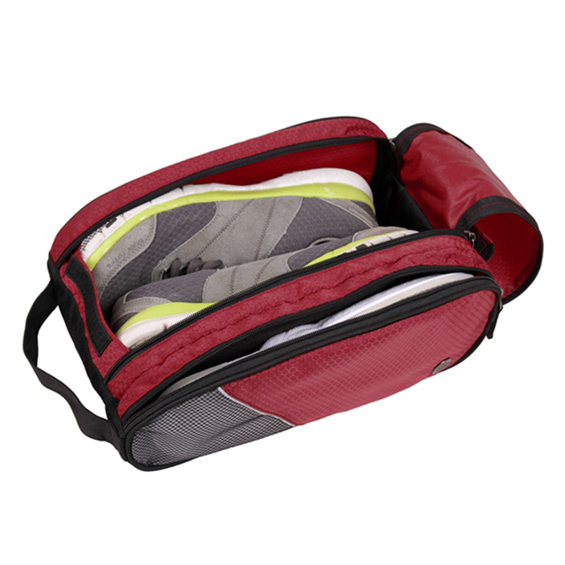 Portable Waterproof Breathable Shoes Bag Unisex Red Travel Shoes Bag Little Luggage Travel Bags