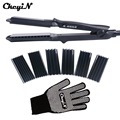 CkeyiN 4In1 Hair Curling Iron Heat Resistant Glove Ceramic Hair Curler Roller Electric Hair Straightener Crimper