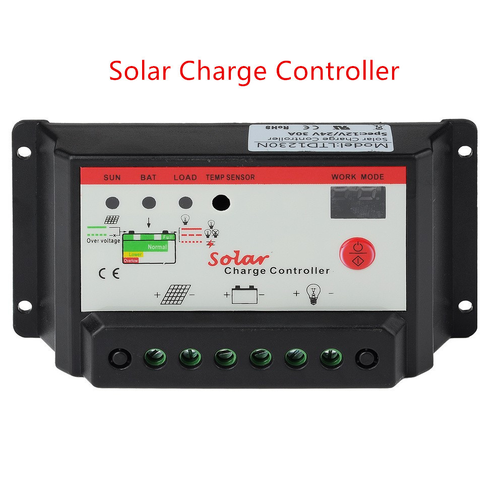 30a Solar Charge Controller Regulator 12v 24v Auto Switch Solar Panel Amp With Pwm Type Of