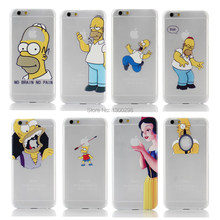 2014 New arrive 22 stylel For Apple iphone 6 plus case Transparent Snow White simpson Hand grasp the logo cell phone cases
