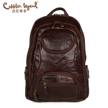 Cobbler Legend Famous Brands 2016 Men Large Capacity Cow Leather backpack Big Size Travel Bags backpacks student school bags ##