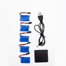 Hot 3.7V 200Mah Lipo battery with 5 in 1 charger for syma X4 X11 X13 RC Quadcopter RC Drone 5pcs