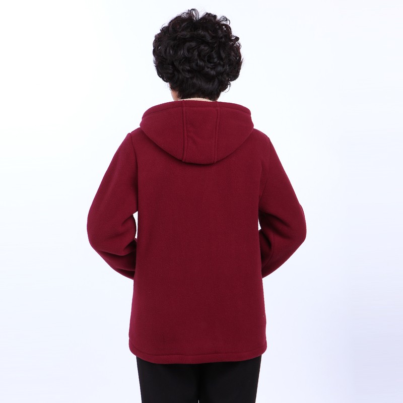 Winter Middle Aged Womens Hooded Imitation Lambs Fleece Jackets Ladies Warm Soft Velevt Coats Mother Overcoats Plus Size (16)