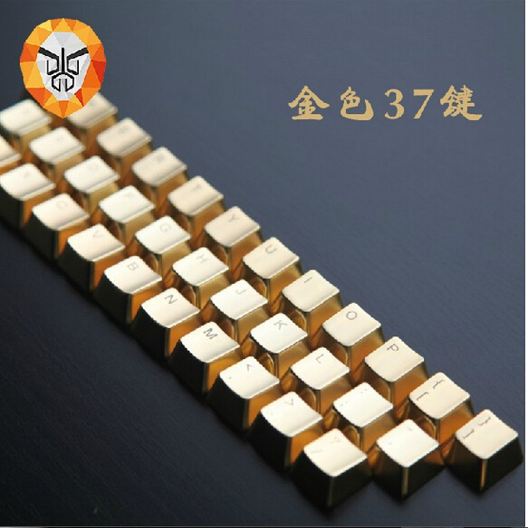 Original Keycaps Golden Keys MKC OEM Metal 37 keys for Gaming Keyboard Mechanical Keyboard Dota 2 CF Gamer