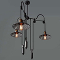 Free Shipping Vintage Chandeliers 3 Lights Up and Down LED Edison Bulbs Included for Dinning Room