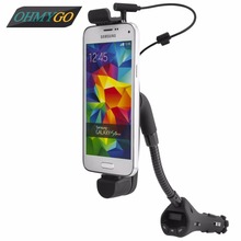 Car Phone Holder with USB Charger  FM Transmitter Stand Mount for Samsung Galaxy  Lenovo Smartphones DC 5V 1A