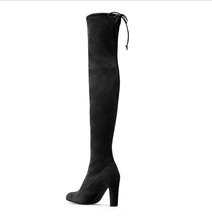 Women Suede Thigh High Boots Sexy Fashion Over the Knee Boots Platform Chunky Heels Plus Size