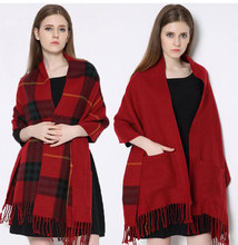 2016 Winter Womens Scarfs Fashionable Cashmere Dual Use Wool Shawls And Scarves Plaid Tassel Tartan Vintage Warm Soft Sjaals