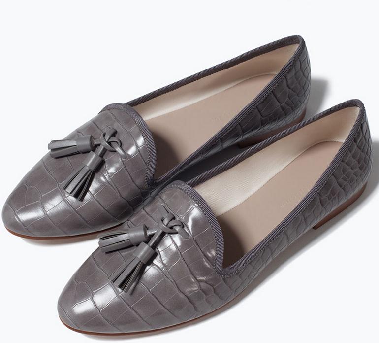 Фотография Plus Size 33-43 new crocodile embossed tassels moccasin shoes flattie genuine leather women single shoes stansmith&huarche