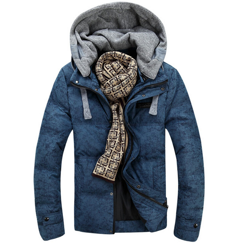 Fashion Men Warm Down Jackets 2015 New Brand Parkas Hooded Wadded Winter Coat Men Male Casual