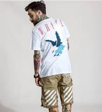 Wholesale Funny Men’s T-shirts Z007 European Yeez off-white Embroidery Eagle Cotton Men’s t-shirt Short Sleeves TEE