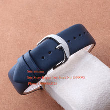 Watches Man Watchband strap Genuine leather Black Blue Watch Accessories16mm 18mm 20mm 22mm Silver steel buckle clasp promotion