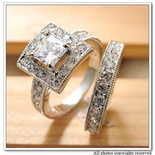 Alloy with18k White Gold Plated, CZ Zirconia Womens Wedding Rings Classic Jewelry 2013 Engagement, Wholesale Free Shipping,WR039