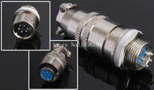 10 sets/kit 6 PIN 12mm XS12-6 Screw Aviation Connector Plug,XS12J6Y,XS12K6P,The aviation plug Cable connectors,AC/DC circuit