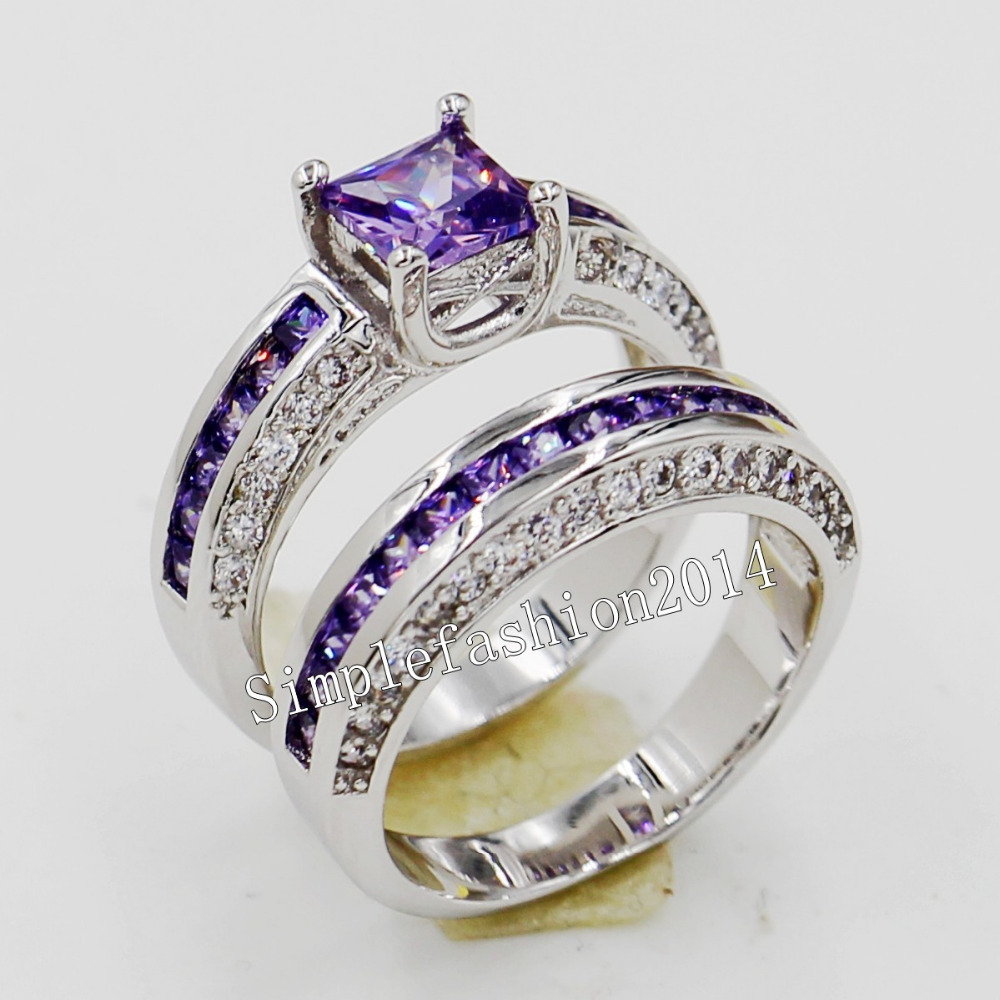 amethyst and diamond wedding ring