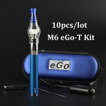 Ego Glass globe for wax dry herb atomizer starter kit Electronic cigarette M6 EGO-T kit Zipper case battery E-cigarette