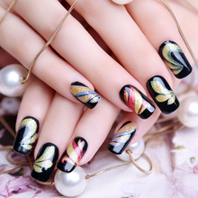 hot sale new fashion beauty colorful black strap on decal manicure nail stickers nail art sticker
