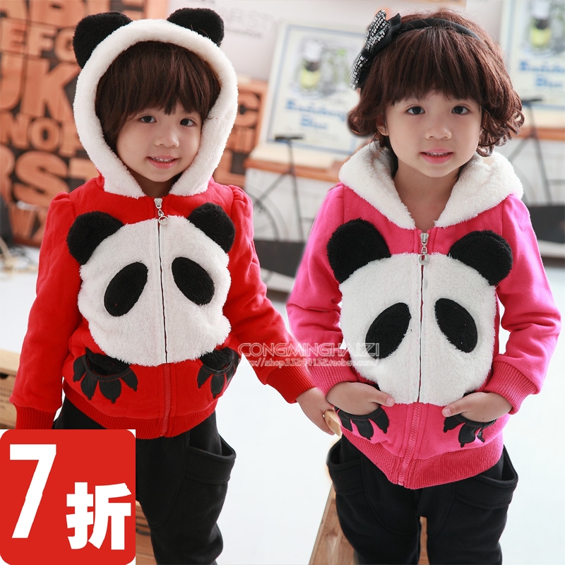 Free shipping Winter Children's Coats Cute Cartoon Bear Hooded Coat  thickening Cotton Girls Jackets