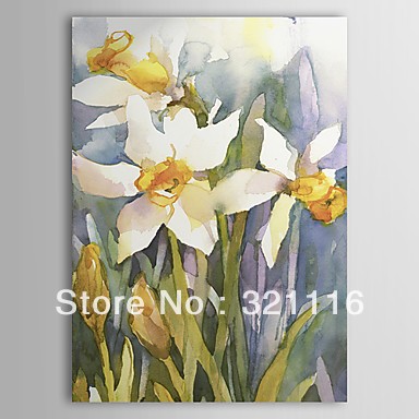 Free Shipping!100%hand painted Art Floral Narcissus Oil Painting on 