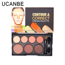 New 7 Colors Concealer Cream Palette 4 Concealer +3 Brighten Contour&Correct Professional Makeup Cosmetic Highlighter with Brush