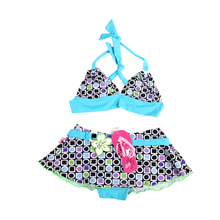 Girls Children Swimming Bathing Suit Biquine Butterfly Printed Costume Swimwear Swimsuit Bikini Meias Infantil Two Pieces