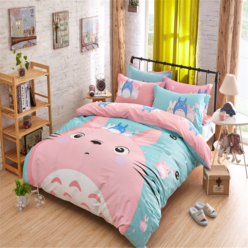Fashion cartoon bedding set 3/4pcs kids Twin/Single/Double/Queen duvet cover set cotton and polyester bedsheet pillowcases
