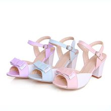 2015 summer new peep toe bowtie high heels solid color high-heeled shoes breathable and comfortable shoes for womenD1278