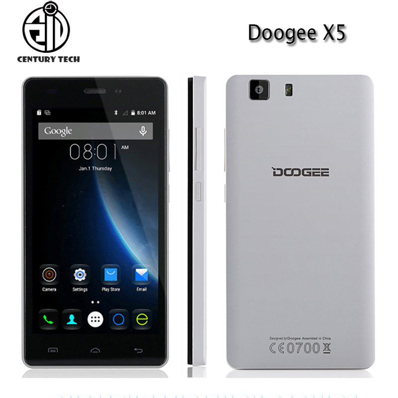 Smartphone Doogee X5, 5,0 Inch MTK6580  1280 * 720 IPS 3 G WCDMA 1 G RAM 8 G ROM 5.0MP + 2.0MP  SIM