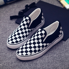 2016 new checkerboard Men and Women Canvas Shoes,Fashion lazy Shoes, Brand Casual Shoes,Plus Size 35-44