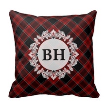 Pillows Cover Red Black And White Tartan Plaid Pattern Pillow Case (Size: 45x45cm) Free Shipping