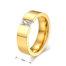 black gold filled Fashion wedding rings for men and women stainless steel high quality CZ diamond