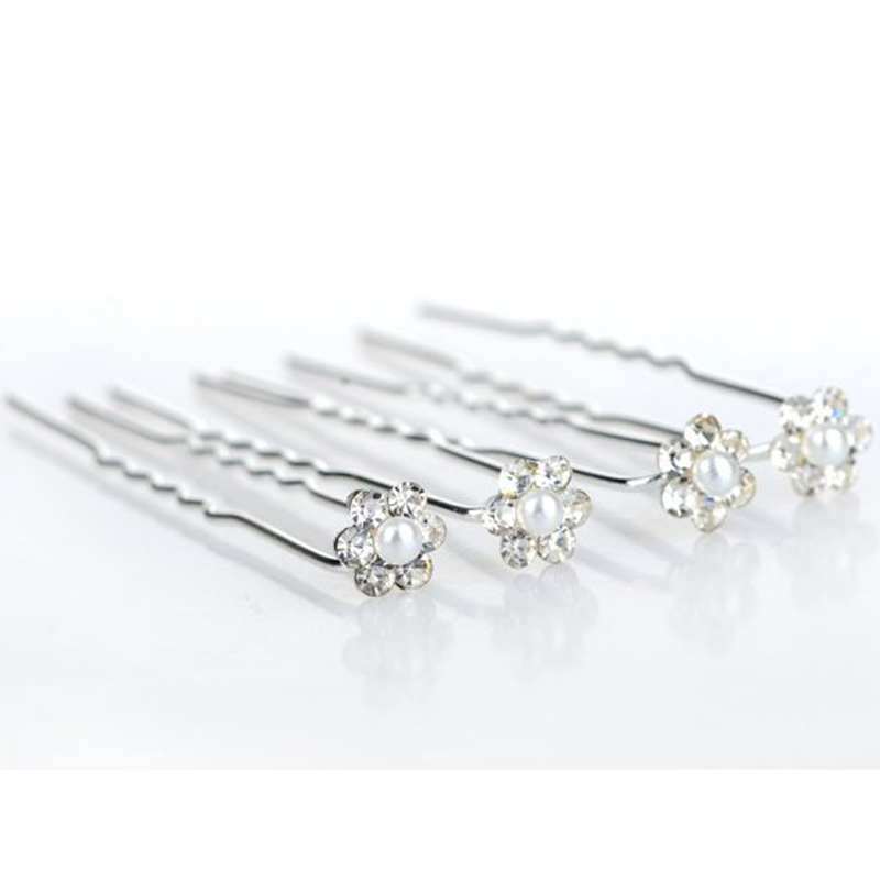 20PCS Clear Crystal Rhinestone Diamante Wedding Bridal Prom Hair Pins Hairpin HA 