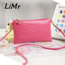 LiMr Bags Lady Patent leather Crocodile messenger bags New Arrival fashion small PU Leather shoulder crossbody bag women clutch