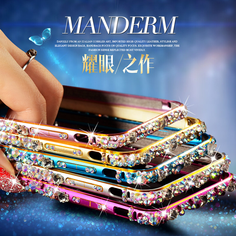 For  for iphone   6 phone case for mobile phone  for    6  iphone  6 mobile phone case protective metal case ip6 4.7 rhinestone